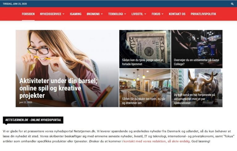 Anmeldelse av Netstjernen.dk