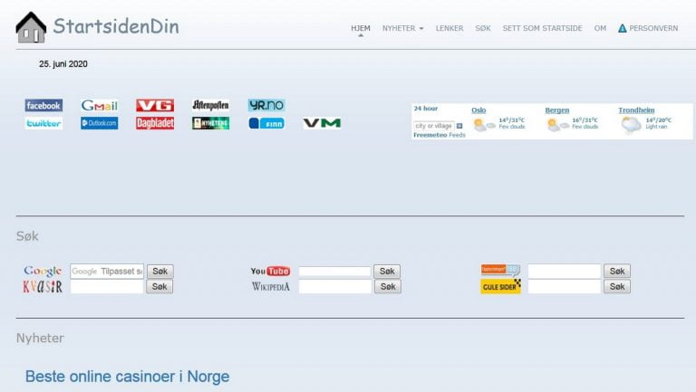 Anmeldelse av startsidendin.no