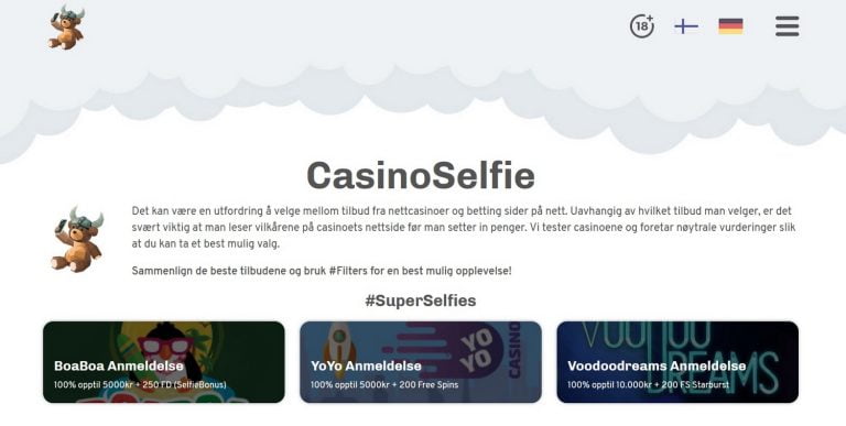 Anmeldese av CasinoSelfie